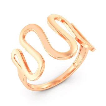 Золота каблучка в червоному кольорі металу (арт. 140890)