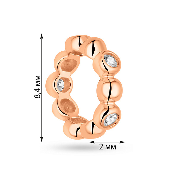Шарм з червоного золота з фіанітами  (арт. 424593) – зображення 2