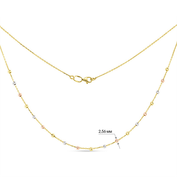 Золоте кольє в комбінованому кольорі металу (арт. 351296жбк) – зображення 3