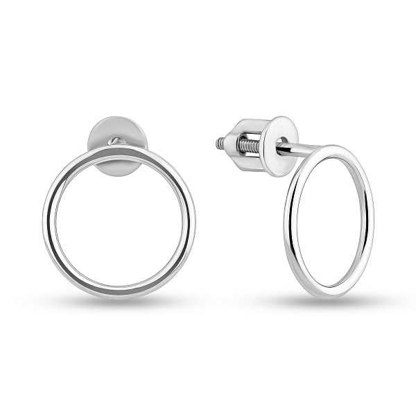 Серьги-пусеты из белого золота (арт. 110625б) – изображение 1