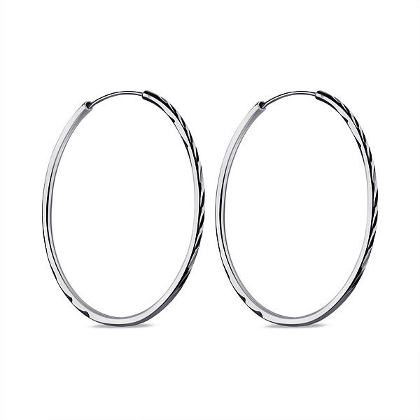 Серебряные серьги без камней (арт. 7502/9850/45) – изображение 1