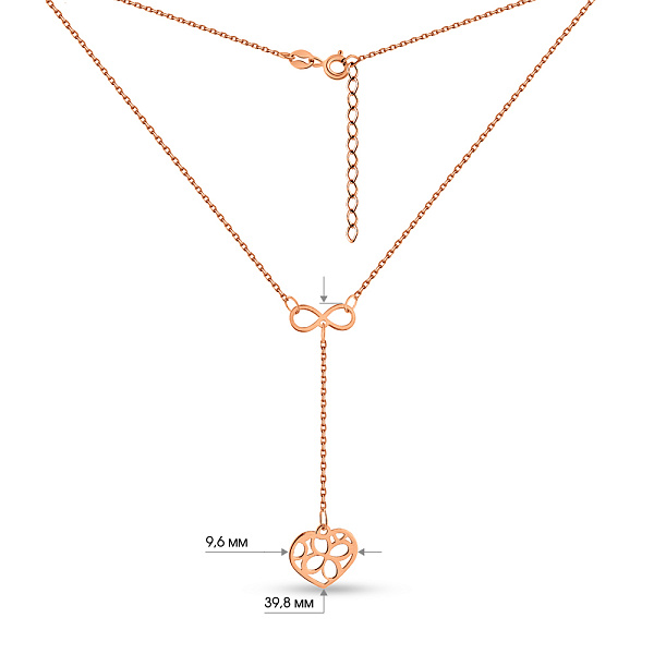 Золоте кольє-краватка Серце (арт. 352590) – зображення 2