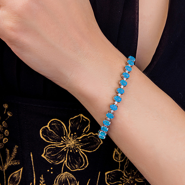 Срібний браслет з опалом (арт. 7509/4248Пос) – зображення 4