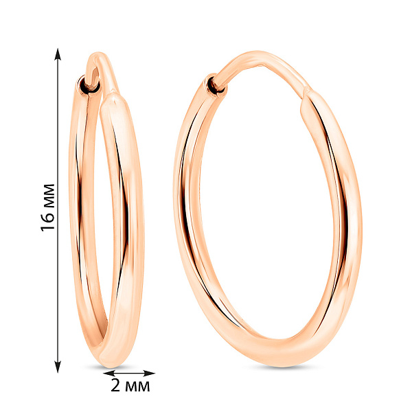 Сережки-кільця з червоного золота (арт. 122600/15) – зображення 4