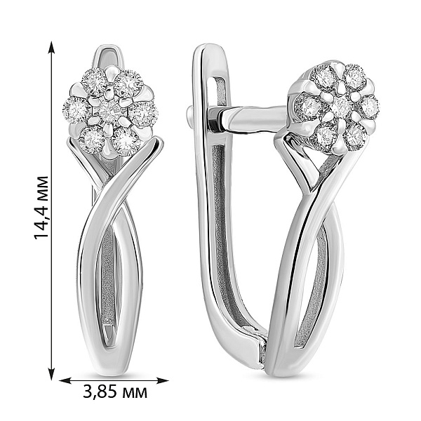 Серьги из белого золота с бриллиантами (арт. С011806010б) – изображение 3