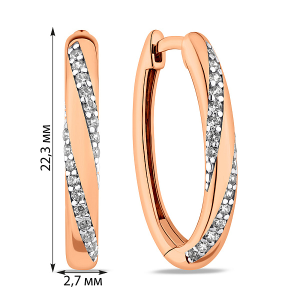 Золоті сережки-кільця з фіанітами (арт. 110331) – зображення 2