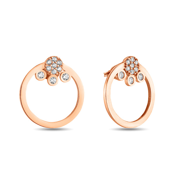 Золотые серьги с россыпью фианитов (арт. 109621) – изображение 1