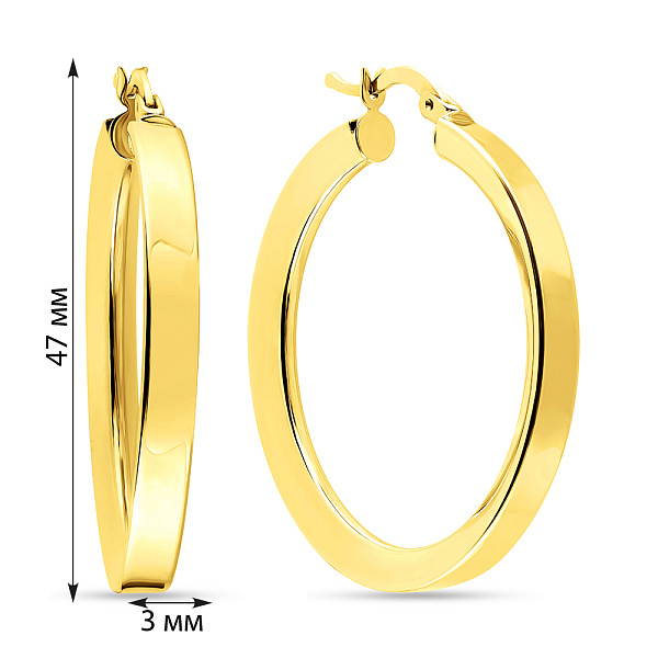 Серьги-кольца из желтого золота (арт. 108461/45ж) – изображение 2