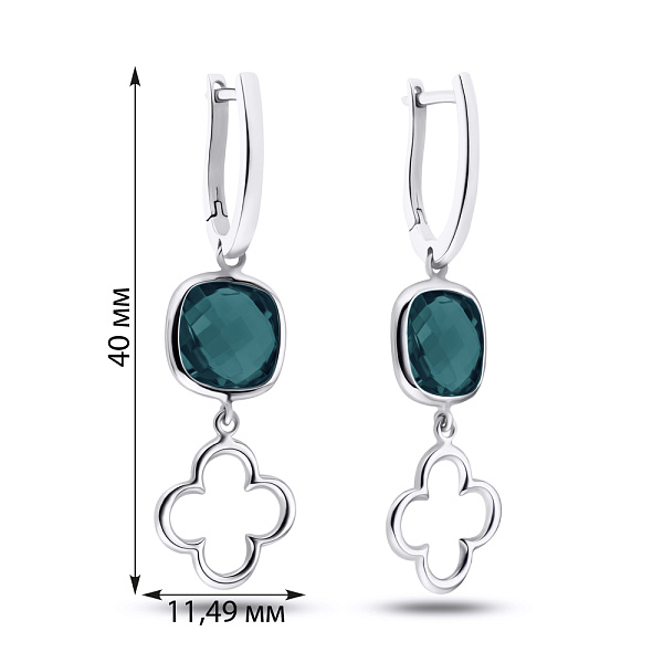 Золотые серьги с подвесками из кварца (арт. 106464бПкс) – изображение 6