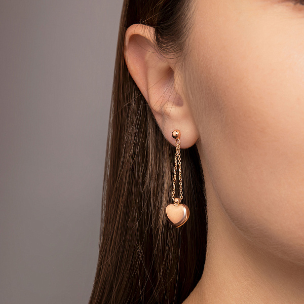 Золоті сережки Сердечка (арт. 1091602) – зображення 2