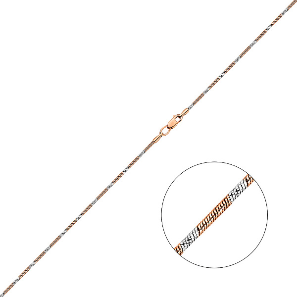 Золотая цепочка с родированием плетения Снейк (арт. ц304208р) – изображение 2