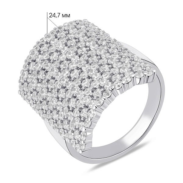 Масивна срібна каблучка з фіанітами (арт. 7501/8397) – зображення 2