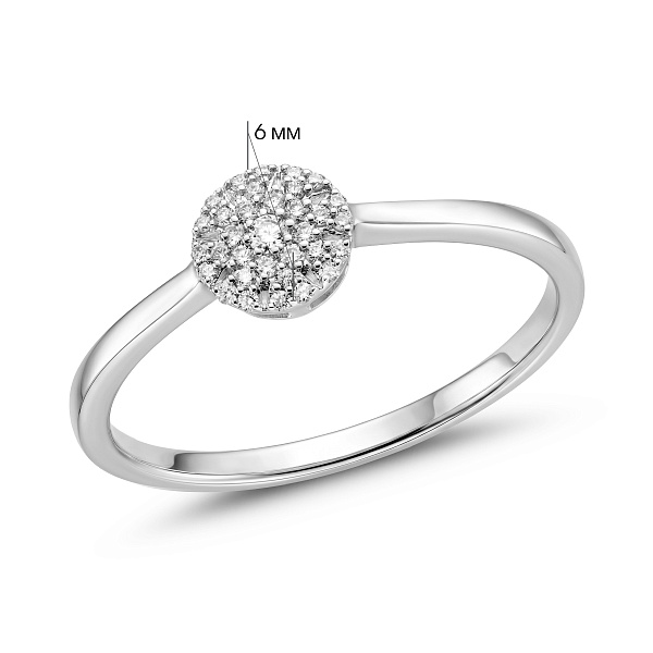 Кольцо из белого золота с бриллиантами (арт. К341710010б) – изображение 3