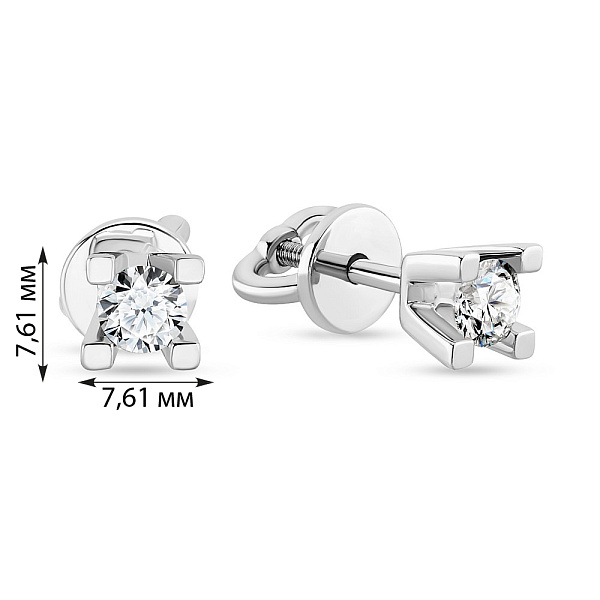 Золоті сережки-пусети з діамантами  (арт. Т01111410036б) – зображення 3