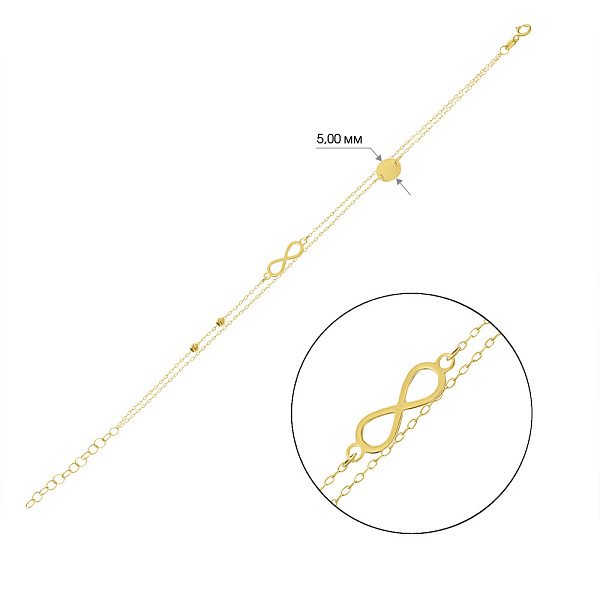 Браслет из желтого золота «Бесконечность» (арт. 324867жа) – изображение 3