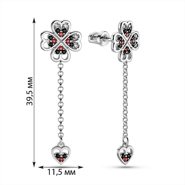 Серебряные серьги с фианитами (арт. 7518/304/1вчаксю) – изображение 2
