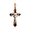 Золотой нательный крестик с распятием и фианитами (арт. 501044ч)