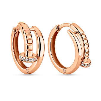 Фото Золоті сережки Цвях  з фіанітами (арт. 111452)