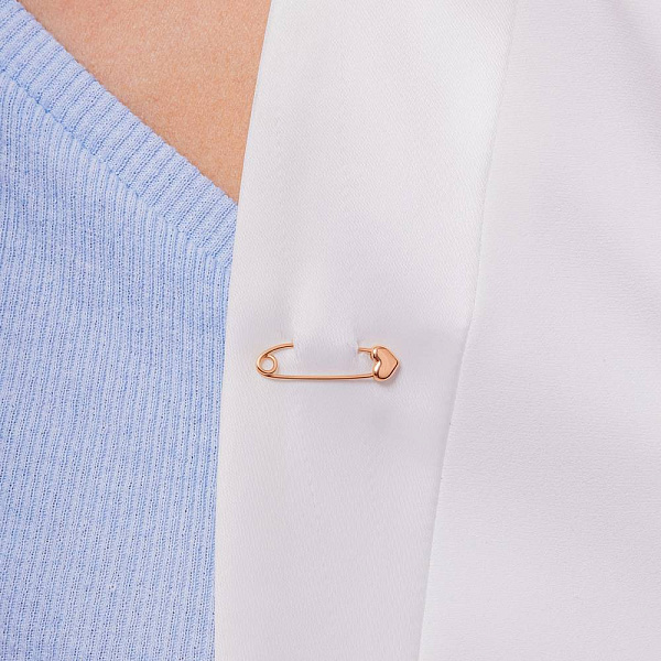 Золотая булавка Сердце (арт. 6005471101) – изображение 2