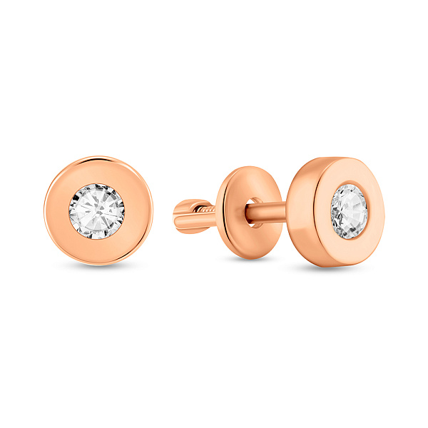 Золоті сережки пусети з фіанітами (арт. 110634) – зображення 1