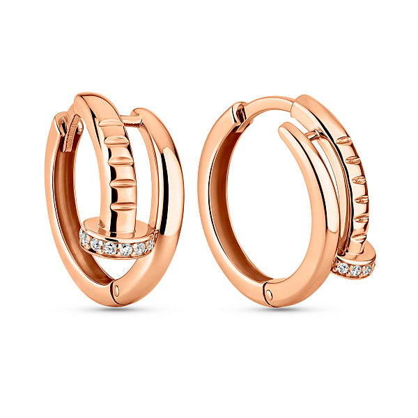 Золоті сережки Цвях  з фіанітами (арт. 111452) – зображення 1