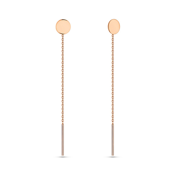 Золотые серьги-протяжки Монеты без камней (арт. 2006067101) – изображение 1