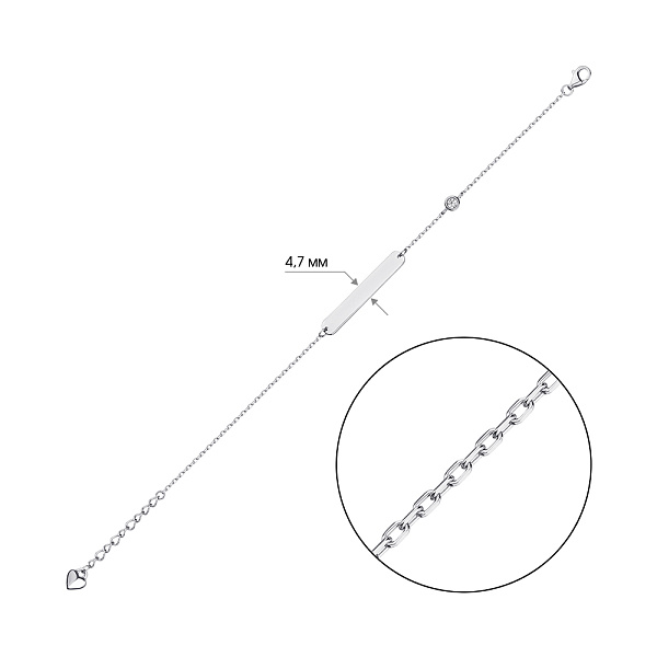 Серебряный браслет с фианитом (арт. 7509/4806) – изображение 2