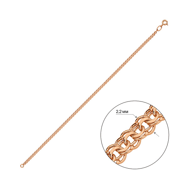 Золотой браслет плетения Бисмарк (арт. ц310301) – изображение 4