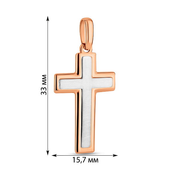 Крестик без распятия из красного золота (арт. 440410м) – изображение 2