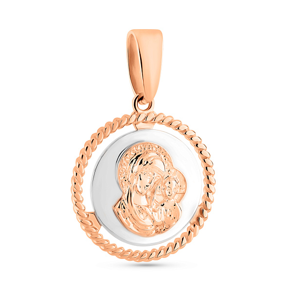 Золота ладанка Божа Матір з немовлям (арт. 440938кб) – зображення 2