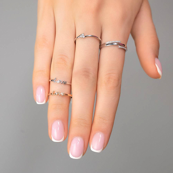 Каблучка Love з золота з одним діамантом (арт. К011344) – зображення 2