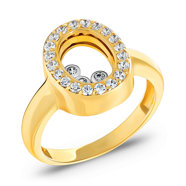 Золотое кольцо с фианитами (арт. 150050/3ж) – изображение 1