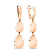 Золотые серьги-подвески без камней (арт. 108636)