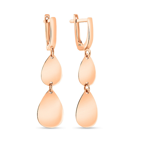 Золотые серьги-подвески без камней (арт. 108636) – изображение 1