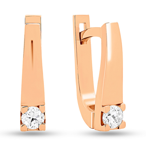 Серьги из красного золота з фианитами (арт. 107509) – изображение 1
