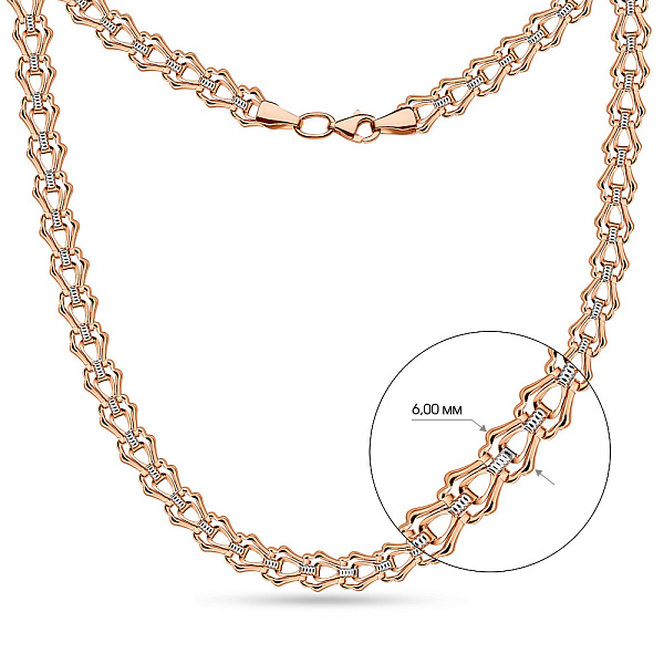 Кольє з червоного золота з родіюванням (арт. 350314р) – зображення 3