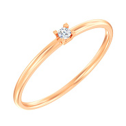 Золота каблучка для заручин з одним фіанітом (арт. 140894)