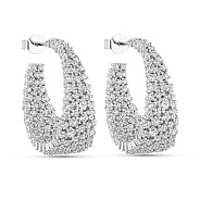 Фото Широкие серебряные серьги с россыпью фианитов (арт. 7518/7309)