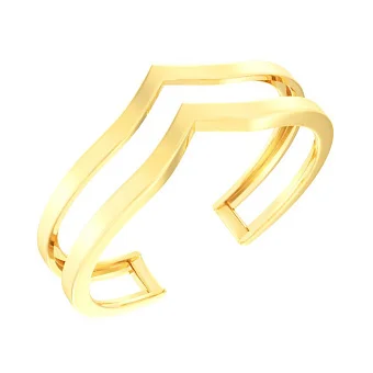 Подвійна каблучка на фалангу з жовтого золота (арт. 140825жф)