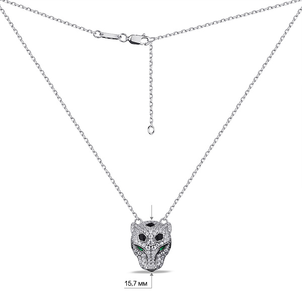 Серебряное колье Пантера (арт. 7507/1980еч) – изображение 3