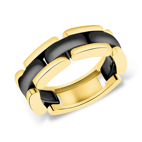 Кольцо из желтого золота с черной керамикой (арт. 155446жкмч) – изображение 1
