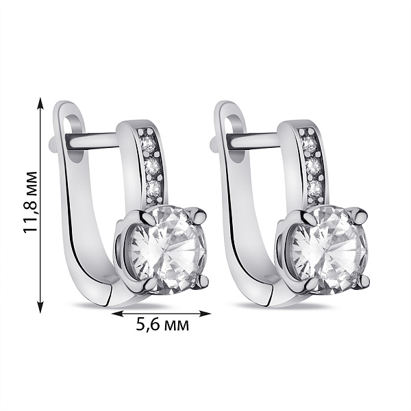 Серебряные серьги с фианитами (арт. 7502/9448) – изображение 2
