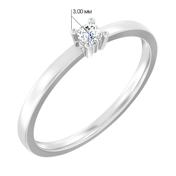 Заручальна каблучка з білого золота з діамантом (арт. К011181010б) – зображення 2