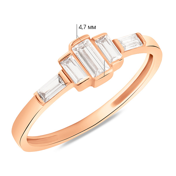 Золотое кольцо с фианитами (арт. 155588) – изображение 5