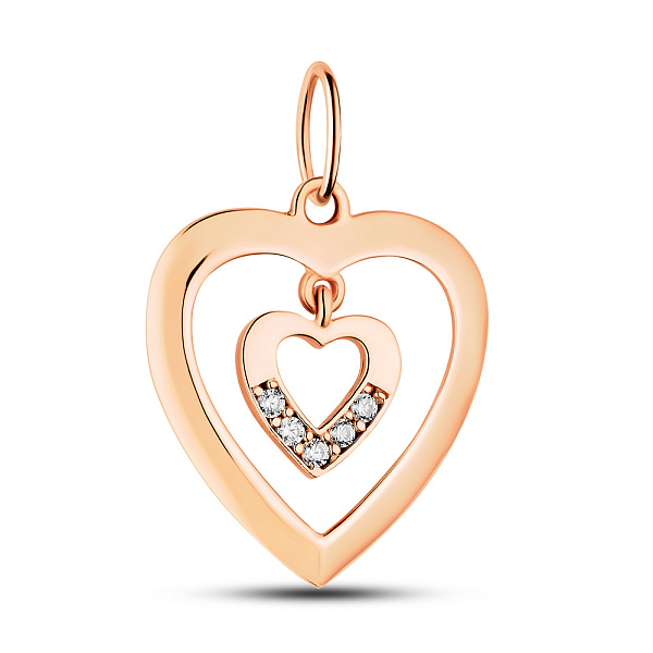 Золота підвіска «Сердечко» з фіанітами (арт. 423791) – зображення 1
