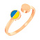 Золота незамкнена каблучка з синьою і жовтою емаллю (арт. 140935есж) – зображення 1