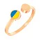Золота незамкнена каблучка з синьою і жовтою емаллю (арт. 140935есж) – зображення 1