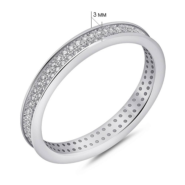 Серебряное кольцо с дорожкой из фианитов (арт. 7501/8162) – изображение 2
