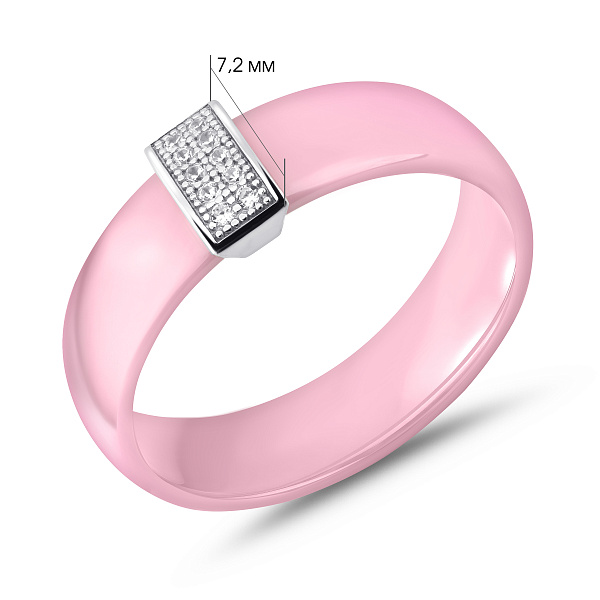 Каблучка зі срібла та кераміки (арт. 7501/1221426кмр) – зображення 2