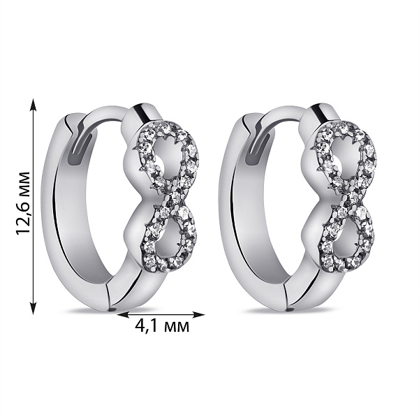 Серебряные серьги Бесконечность (арт. 7502/9797/15) – изображение 2